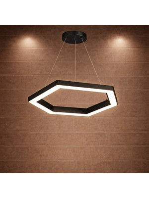 Dizano Hexagon Modern LED Avize 40CMX6 4000K Günışığı, Ev ve Ofis Kullanımı, Sarkıt Veya Sıva Üstü
