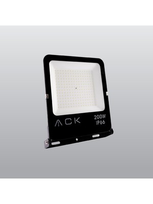 Kassel Aydınlatma Ack 200W LED Projektör Bahçe Açık Alan Tabela Aydınlatması 6500K Beyaz Işık