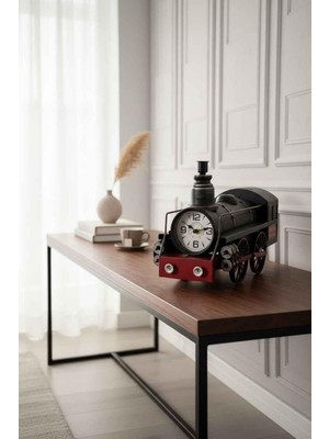 Rossev Dekoratif Tren Temalı Masa Saati ve Kumbara