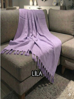 Luwino Home Koltuk Örtüsü , Tv Şalı , Throw ,yatak Örtüsü , Çok Amaçlı Örtü , Lila Renk 180X200 cm