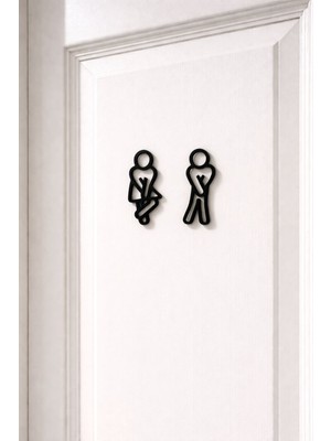 Günyan Store Wc Kapı Tabelası – Erkek Kadın Tuvalet Işareti | Minimalist Kapı Süsü