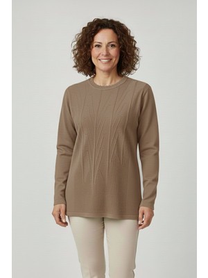 Ravencia Kadın Triko Mevsimlik Soğuk Iplik Bisiklet Yaka Genç Anne Kazak