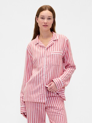Gap Kadın Kırmızı Softest Flannel Pijama Üstü