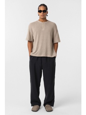 Vamos Baggy Fit Modal Kumaş Pantolon Siyah