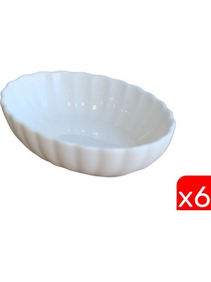 Kütahya Porselen Bone Luz Krem Oval Kayık 14,5X10X3,5CM 6 Lı BNLZF15OKS00