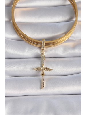 Ayder Timya Pirinç Gold Renk Zirkon Taş Detaylı Elif Model Anka Kuşu Figür Ajda Charm - TJ-BC1013 TG/Tmya1395 218325