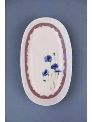 Tabak Evi Porselen Morden Oval Kayık Tabak 19X11X2,50CM Tekli