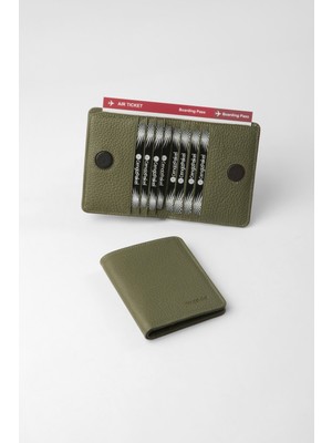 Cengiz Pakel Hakiki Deri Gizli Mıknatıs Detaylı Unisex Cüzdan - 13709 - Orman/kahve