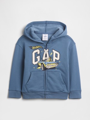 Gap Erkek Bebek Mavi Hot Wheels Relaxed Logo Fermuarlı Sweatshirt