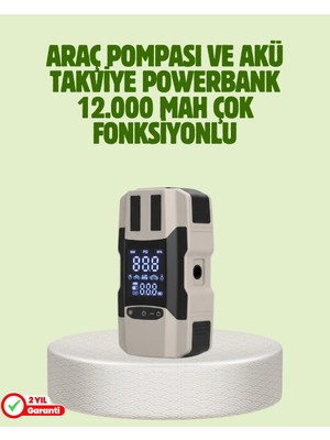 TE Dükkan Araç Akü Takviye Cihazı ve Lastik Şişirme Pompası 12.000 Mah