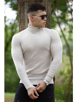 Comstar Ekru Boğazlı Triko