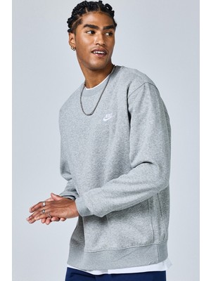 Nike Sportswear Crew Sweat Cotton Pamuklu Sweatshirt Gri