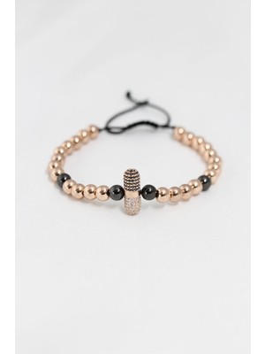 BT Teknik Rose Renk Çelik Zirkon Objeli Asansörlü Bileklik