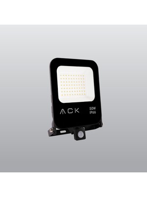 Ack 50W LED Hareket Sensörlü Projektör Bahçe Açık Alan Tabela Aydınlatması 6500K Beyaz Işık