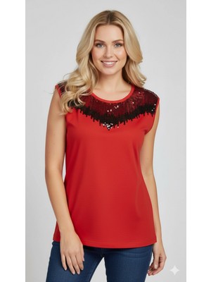 Marsilyan Şahinler Pullu Sıfır Kollu Atlet B201