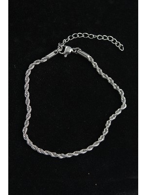 BT Teknik 316L Çelik Burgu Model Gümüş Renk Erkek Bileklik