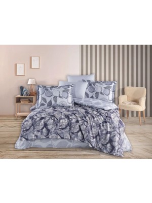 Mulvxurg  URG02  Çift Kişilik Poplin Nevresim Calisse Lacivert (Mulvix)