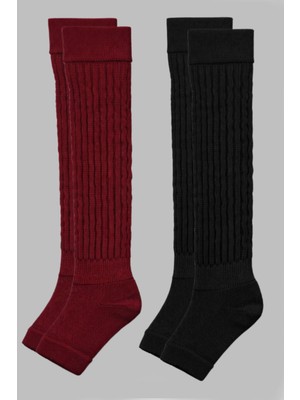 Cotenconcept 2 Çift Burunsuz Tabanlı Lastikli Diz Üstü Basic Pamuk İçerikli Tozluk