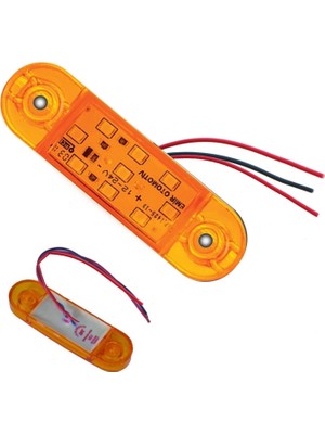 OEM Çakarlı Side Marker Işaret Lamba 8 LED 12-24V Amber 11X4CM MTL-30591