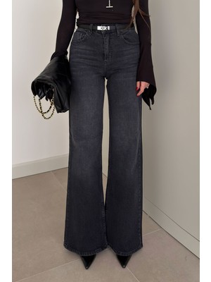 Magarde Tintli Wide Leg Jean- Antrasit