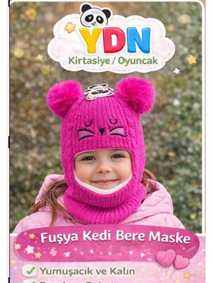 3-8 Yaş Kız ve Erkek Çocuk Figürlü Içi Polarlı Kar Maskesi