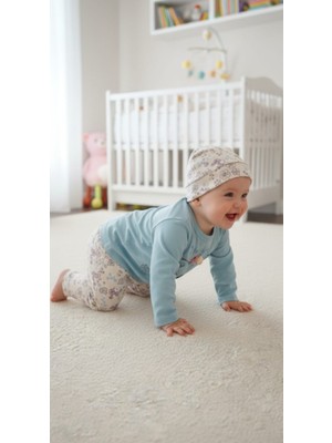 Kidzes Yenidoğan Desenli 3 Parça Hastane Çıkışı Zıbın Takımı Kız-Erkek