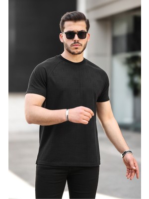 Comstar Erkek Kendinden Desenli Slim Fit T-Shirt