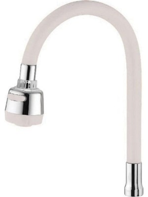 Go İthalat Renkli Silikonlu Oynar Başlıklı 2 Fonksiyonlu Spiral Musluk Başlığı - Beyaz (5250)