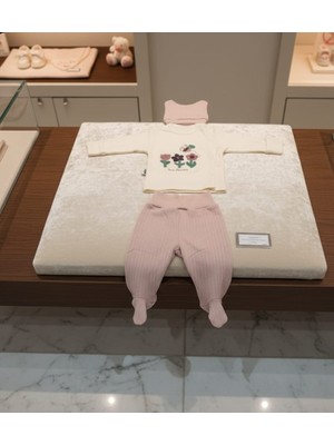 Kidzes Yenidoğan Desenli 3 Parça Hastane Çıkışı Zıbın Takımı Kız-Erkek