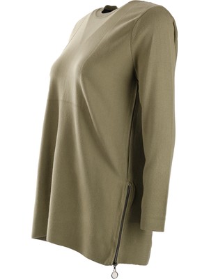 Only Vedi-Bb Oversize Uzun Kol Midi Kazak - Minimalist Günlük Stil