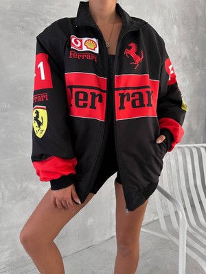 Unisex Oversize Racing Bomber Ceket