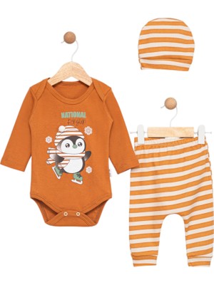 Kidzes Yenidoğan Desenli 3 Parça Hastane Çıkışı Zıbın Takımı Kız-Erkek