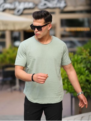 Comstar Erkek Oval Kesim Slim Fit Pis Yaka Salaş T- Shirt