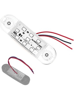 OEM Çakarlı Side Marker Işaret Lamba 8 LED 12-24V Beyaz 11X4CM MTL-30592