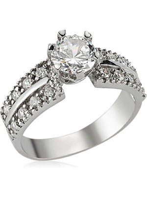 Gumush Gümüş Tek Taş Bayan Yüzük