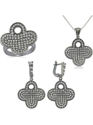 Gumush Gümüş Çiçek Bayan Set