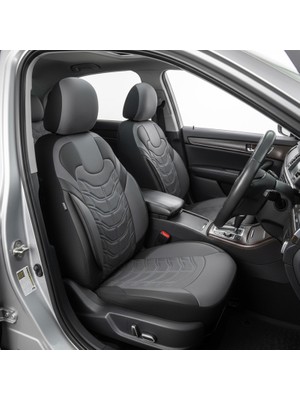 Mk Express Mk -Bmw 5 Serisi 523 Uyumlu Deri Oto Koltuk Kılıfı 5 Li Set Classy Serisi Gri Siyah Renk
