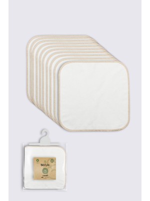 Cotton Soft Organik 28X28 10'lu Penye Mendil 90101 Ekru