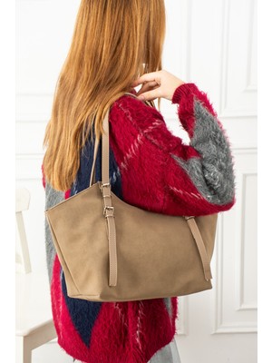 Valu Accessorize Kadın Toka Detaylı Fermuarlı Oval Omuz ve Kol Çantası Vina