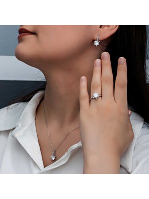 Gumush ​gümüş Çiçek Desenli Kadın Set