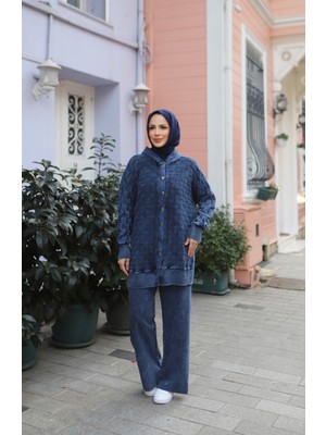 Nisum Moda Kare Desenli Pamuk Triko Takım