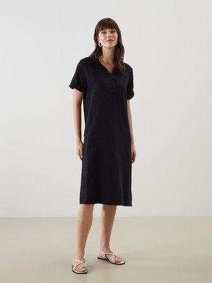 Lc Waikiki Yeni Sezon Gömlek Yaka Müslin Elbise