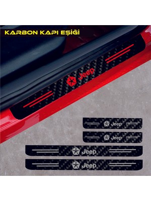 Eyphon Jeep Renegade Karbon Kapı Eşiği Oto Sticker 4 Adet