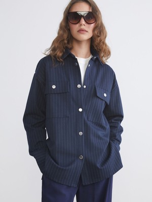 Lc Waikiki Yeni Sezon Çizgili Oversize Kadın Gömlek Tunik