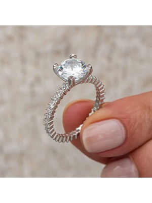 Gumush Gümüş Tektaş Tamtur Kadın Yüzük