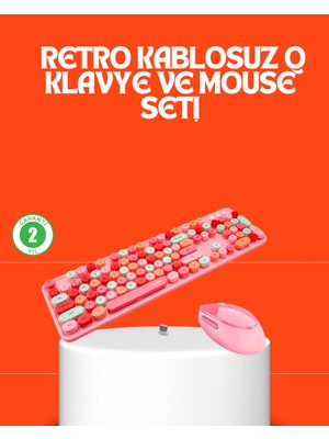 Marsilyan Retro Tarz Bluetooth 5.1 Klavye – Win/osx/android/ios Uyumlu