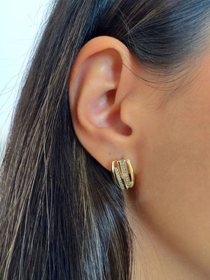 Aurah Zirkon Hat Küpe