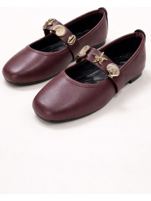 ModaFrato STELLA Deniz Kabuğu Kemerli Babet Günlük Kadın Ayakkabı Mary Jane Ev Babeti