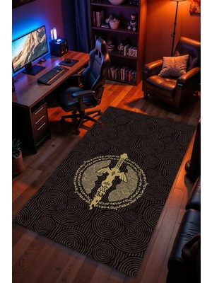 Charmbi The Legend Of Zelda Desenli Kaymaz Taban Makinede Yıkanabilir Gaming Oyuncu Gamer Genç Odası Halısı