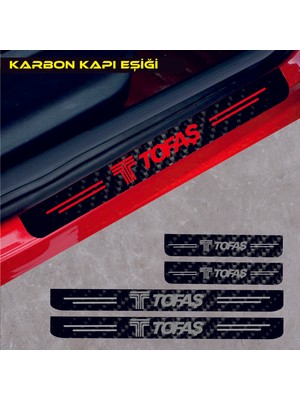 Eyphon Tofaş Serçe Karbon Kapı Eşiği Oto Sticker 4 Adet